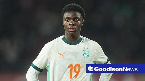 Christ Ravynel Inao Oulai Ivory Coast looks on during the Africa Cup Of Nations match between Ivory Coast and Egypt at Agadir Stadium on January 10, 2026 in Agadir, Morocco.
