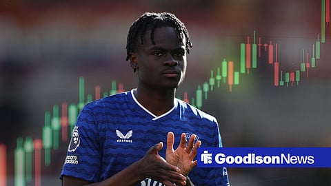 Tyrique George in action for Everton