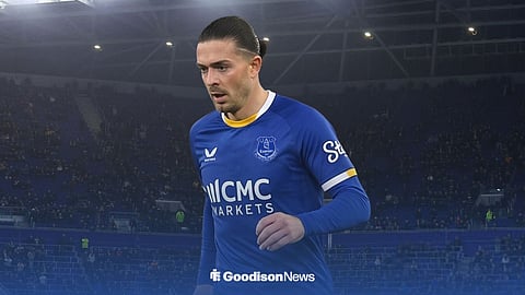 Jack Grealish in the new Everton shirt
