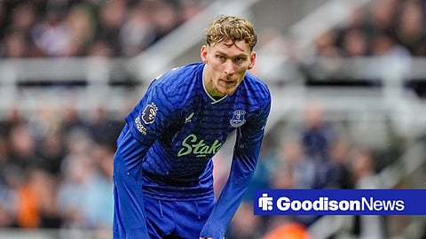 James Garner in action for Everton