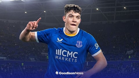 George Morgan in an Everton shirt