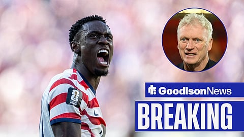 Folarin Balogun and Everton boss David Moyes