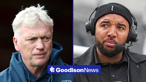 Troy Deeney on the right and David Moyes on the left in a split image