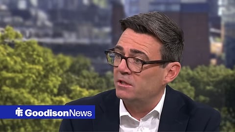 Andy Burnham speaking on a TV show
