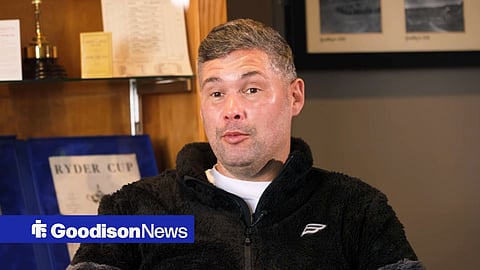Everton fan Tony Bellew giving an interview