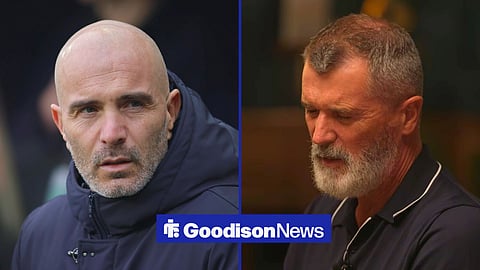 Split image of Manchester City manager Enzo Maresca and Roy Keane