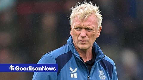 David Moyes pictured during an Everton training session