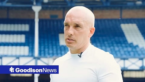 Former Everton midfielder Leon Osman speaking