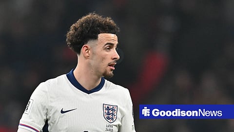 Curtis Jones playing for England in 2025