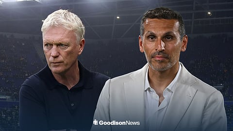 Everton boss David Moyes and Khaldoon Al Mubarak