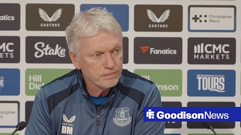 David Moyes speaking at an Everton press conference