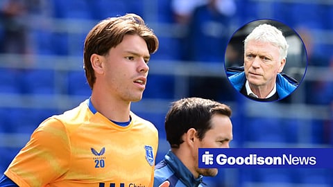 Everton ace Tyler Dibling and David Moyes