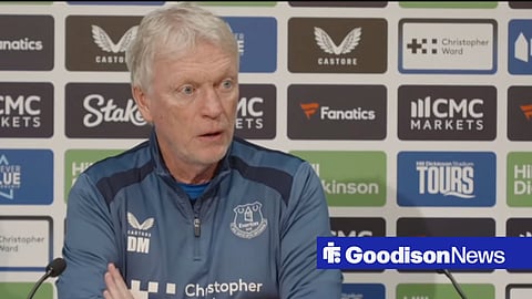 David Moyes speaking at an Everton press conference