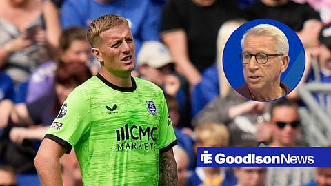 Everton star Jordan Pickford and Alan Pardew