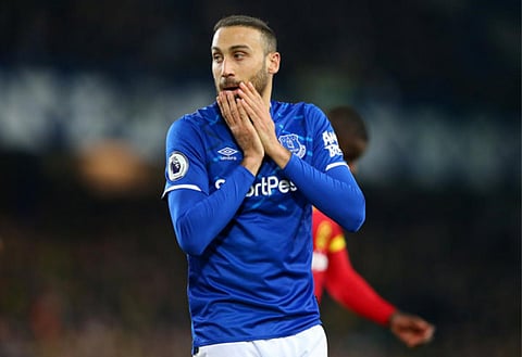 Cenk Tosun pictured in first-team training ahead of Wolves trip
