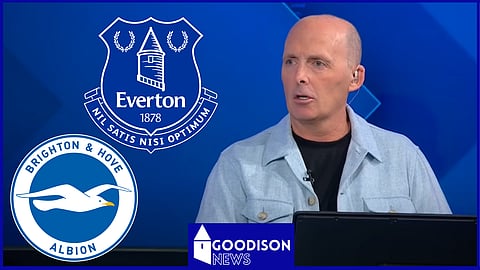 Mike Dean reacts to Everton controversy v Brighton. Credit: Sky Sports via YouTube