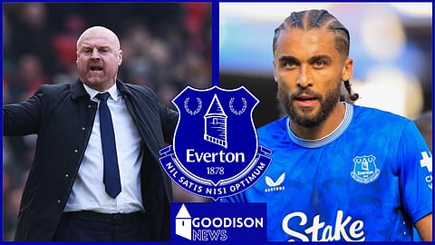 Everton manager Sean Dyche and Dominic Calvert-Lewin. Credit: Imago