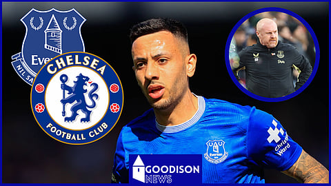 Everton winger Dwight McNeil could miss the clash with Chelsea (Credit: Imago)