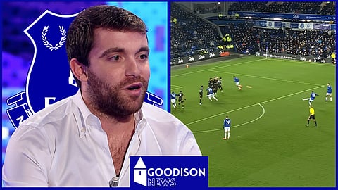 Fabrizio Romano reacts to Ashley Young goal for Everton v Wolves (credit: Imago and Sky Sports Premier League on YouTube)