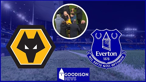 One Everton player reaction to controversial Wolves footage he saw. Credit (@SkySportsFootball)