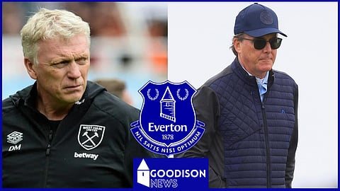 Everton manager David Moyes and Dan Friedkin (Credit: Imago).