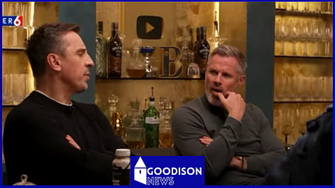 Gary Neville and Jamie Carragher made their Everton v Tottenham predictions. (Credit: Super 6 Youtube)
