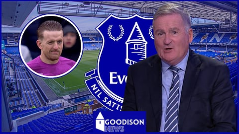 Richard Keys fears for Everton after what Jordan Pickford did. (Credit - Imago/Prime Video/beIN Sports on YouTube)