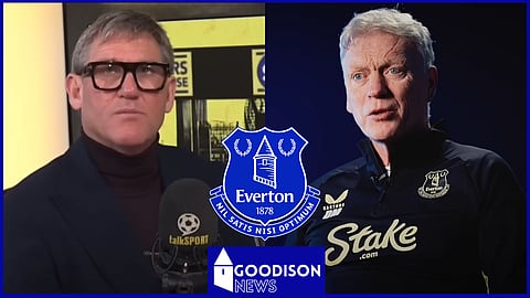 Simon Jordan has hit back at David Moyes return claims at Everton. Credit: talkSPORT / Everton YouTube
