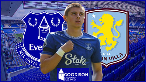 Vitalii Mykolenko impresses in Everton v Aston Villa. (Credit - Imago)