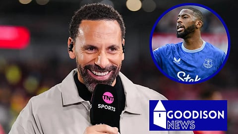 Rio Ferdinand stunned by Everton striker Beto. (Credit TNT Sports, Imago)