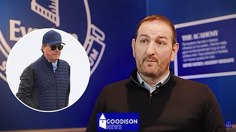 Dan Friedkin has a decision to make on Kevin Thelwell. (Credit: Everton FC on YouTube)