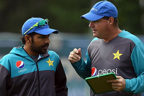 Sarfaraz Ahmed with former Pakistan coach Mickey Arthur