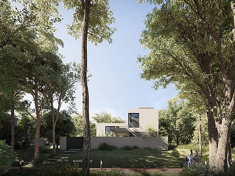 The new five-bedroom Kaya Forest Signature Villa from Arada's Masaar comes with a lift, pool, and rooftop terrace overlooking its green spine.