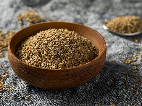 Ajwain or carom seeds help in curing digestive disturbance like gas and bloating