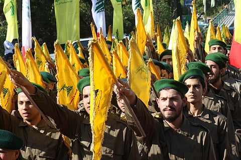Members of Hezbollah. The Iran-backed proxy militia has rejected the US-brokered ceasefire talks between Israel and Lebanon and says it will "not accept any deal" emerging from them.