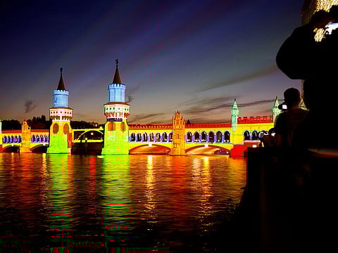 The Oberbaum Bridge in the Friedrichshain Kreuzberg district in Berlin.