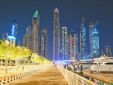 The Dubai Marina's skyline.