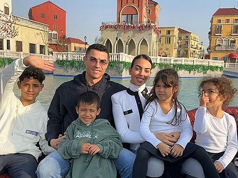 Cristiano Ronaldo with girlfriend Georgina Rodriguez and kids.