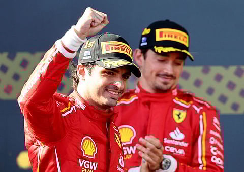 Carlos Sainz Jr with Charles Leclerc during the Ferrari days.