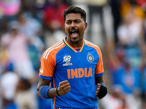 India’s Hardik Pandya in action during the ICC men’s Twenty20 World Cup 2024 final against South Africa. He is tipped to succeed Rohit Sharma as India’s T20 captain.