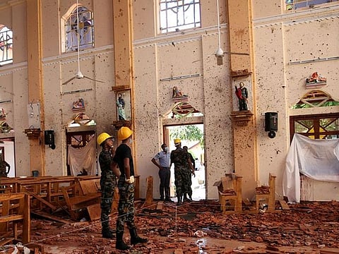 A view of the damage at St. Sebastian Catholic Church, after bomb blasts ripped through churches and luxury hotels on Easter, in Negombo, Sri Lanka April 22, 2019.