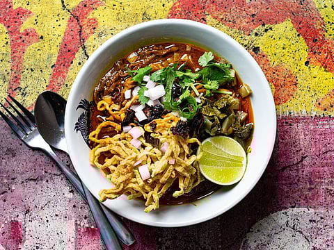 A bowl of Thai street food from Long Chim restaurant run by Michelin-starred chef David Thompson