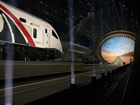 A performance with an Etihad Rail train.
