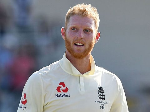England's Ben Stokes reacts after England won the third Ashes cricket Test match against Australia at Headingley in Leeds.