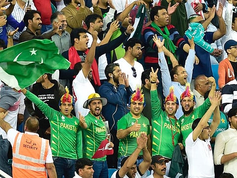 Cricket fans at the Dubai International Cricket Stadium during the PSL opening ceremony back in the day