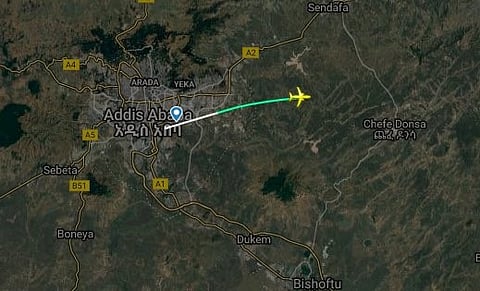 The rout of the Ethopian Airlines B737 that reportedly crashed on Sunday