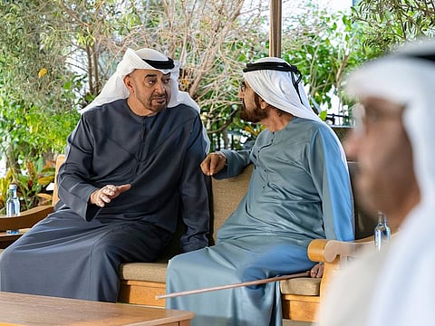 President His Highness Shaikh Mohammad Bin Zayed Al Nahyan met with His Highness Shaikh Mohammad Bin Rashid Al Maktoum, Vice-President and Prime Minister of the UAE and Ruler of Dubai, in October at Al Marmoom in Dubai. The leaders discussed a number of topics related to the UAE’s continued progress and ways to advance the aspirations of the nation and its people