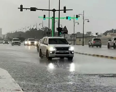Moderate to heavy rain in Fujairah