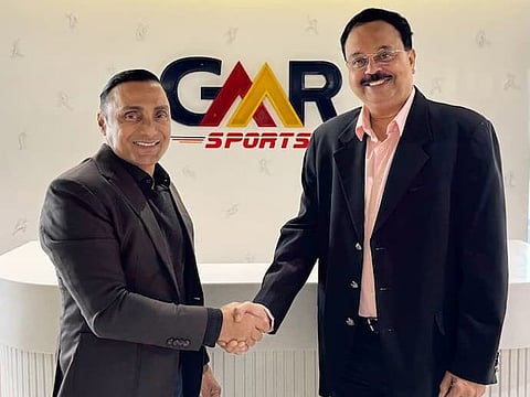 Rahul Bose (left) and PKSV Sagar during the announcement of the Premier Rugby League.