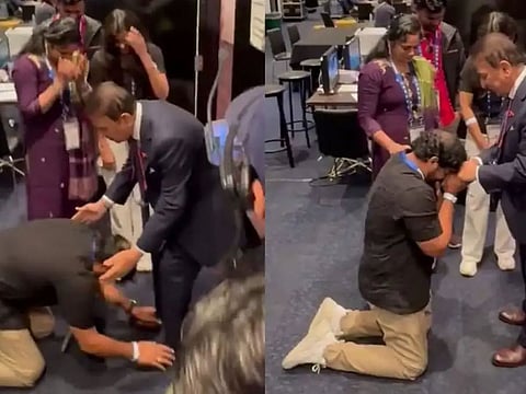Watch: Indian cricketer Nitish Reddy's father touches Sunil Gavaskar's feet, video goes viral